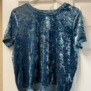 Crushed Velvet Short Sleeve Top